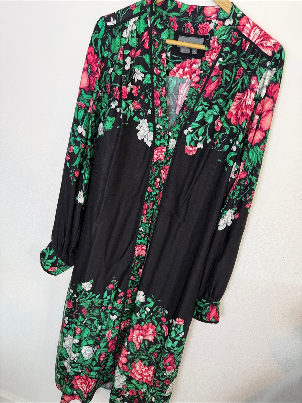 By Anthropologie Floral button front shirt dress XL - Picture 10 of 10